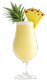 freshly made pineapple pina colada drink glass against transparent background free png
